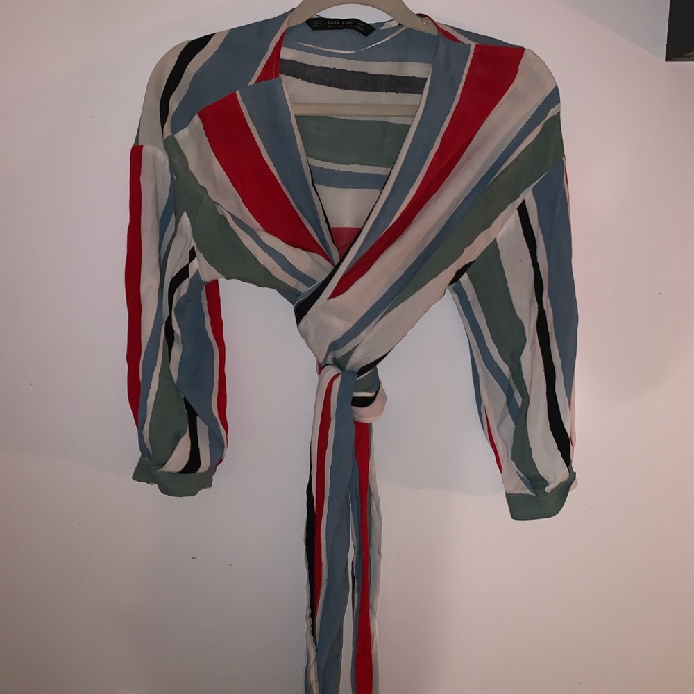 Colorful Wrap Top